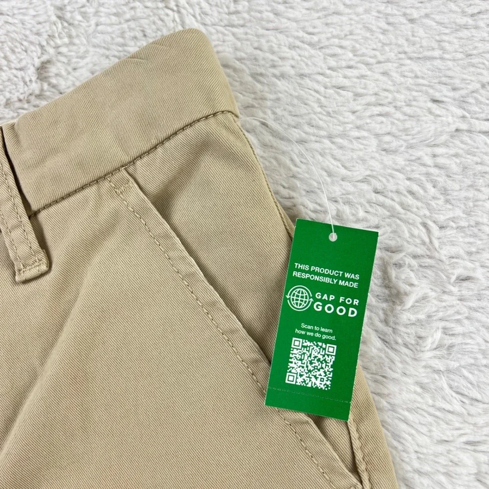 GAP Kids Husky 14 Khaki Chino Shorts Adjustable Waist School Uniform‎ NWT NEW